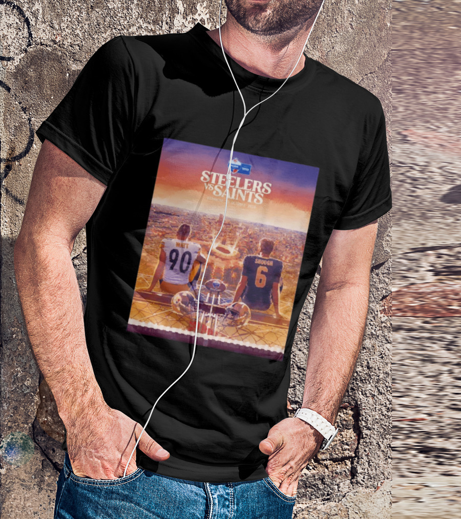 Steelers Vs Saints Paris Game Dimanche 25 Octobre 2026 Watt Shough T-Shirt