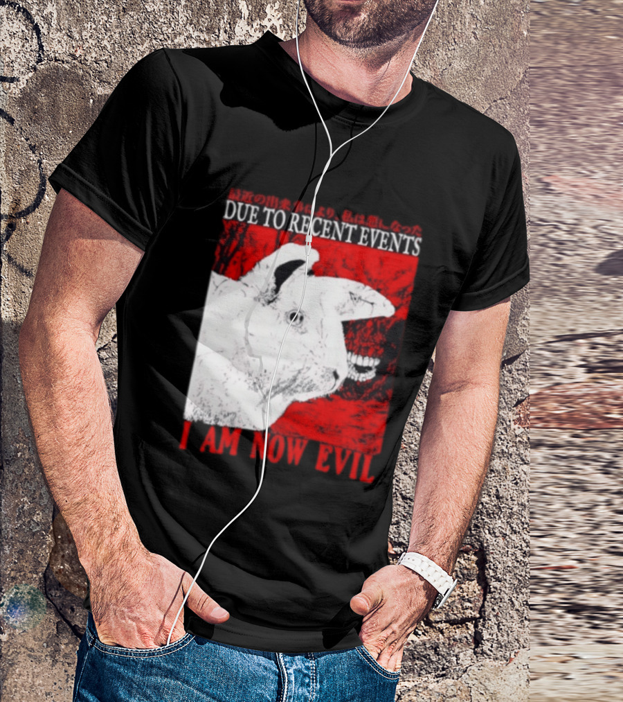 Rabbit Due To Recent Events I Am Now Evil Creepy Red T-Shirt