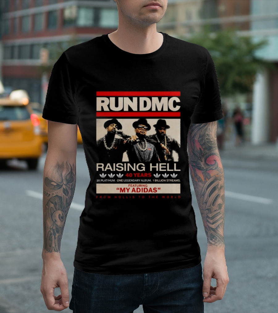 RUN DMC Raising Hell 40 Years My Adidas From Hollis To The World T-Shirt