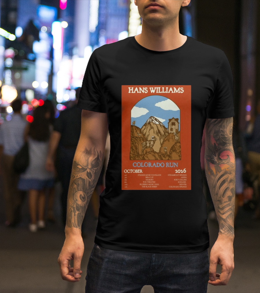 Hans Williams Colorado Run October 2026 Steamboat Springs Aspen Fort Collins Boulder Denver Colorado Springs T-Shirt