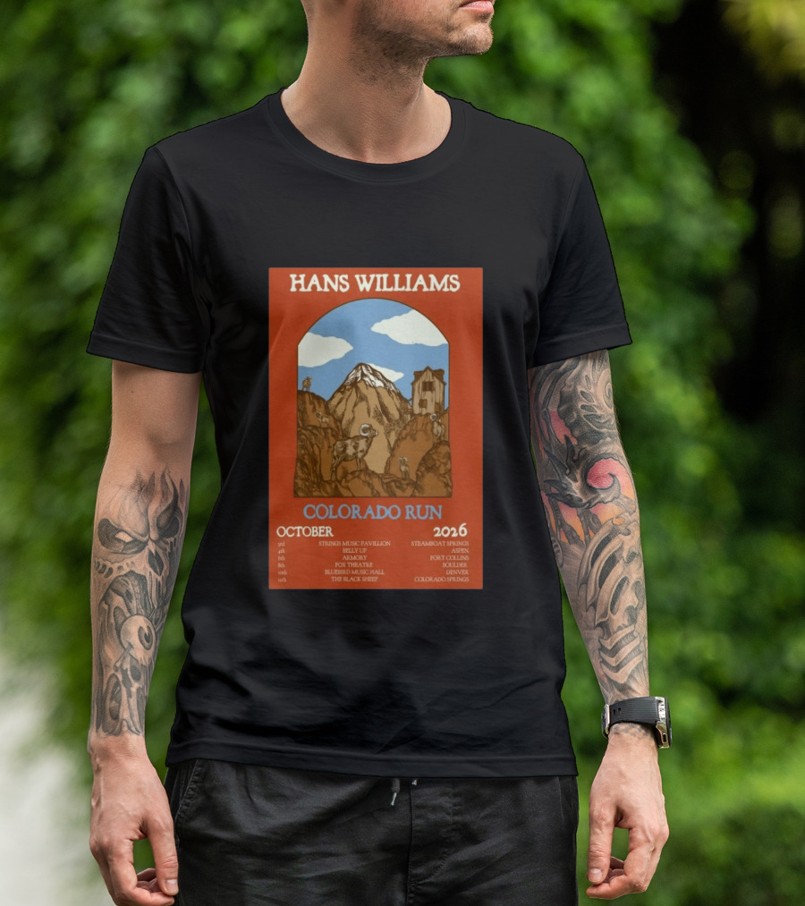 Hans Williams Colorado Run October 2026 Steamboat Springs Aspen Fort Collins Boulder Denver Colorado Springs T-Shirt