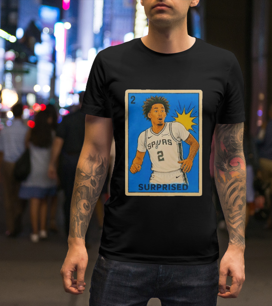 Surprised Dylan Harper Spurs Basketball Card T-Shirt