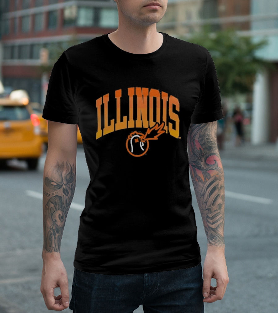 Illinois Hot Ones Heat Chart Flame Orange T-Shirt