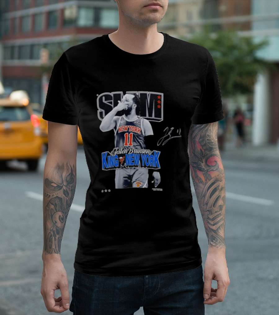 Slam Jalen Brunson King Of New York Knicks 11 Autographed Cover T-Shirt