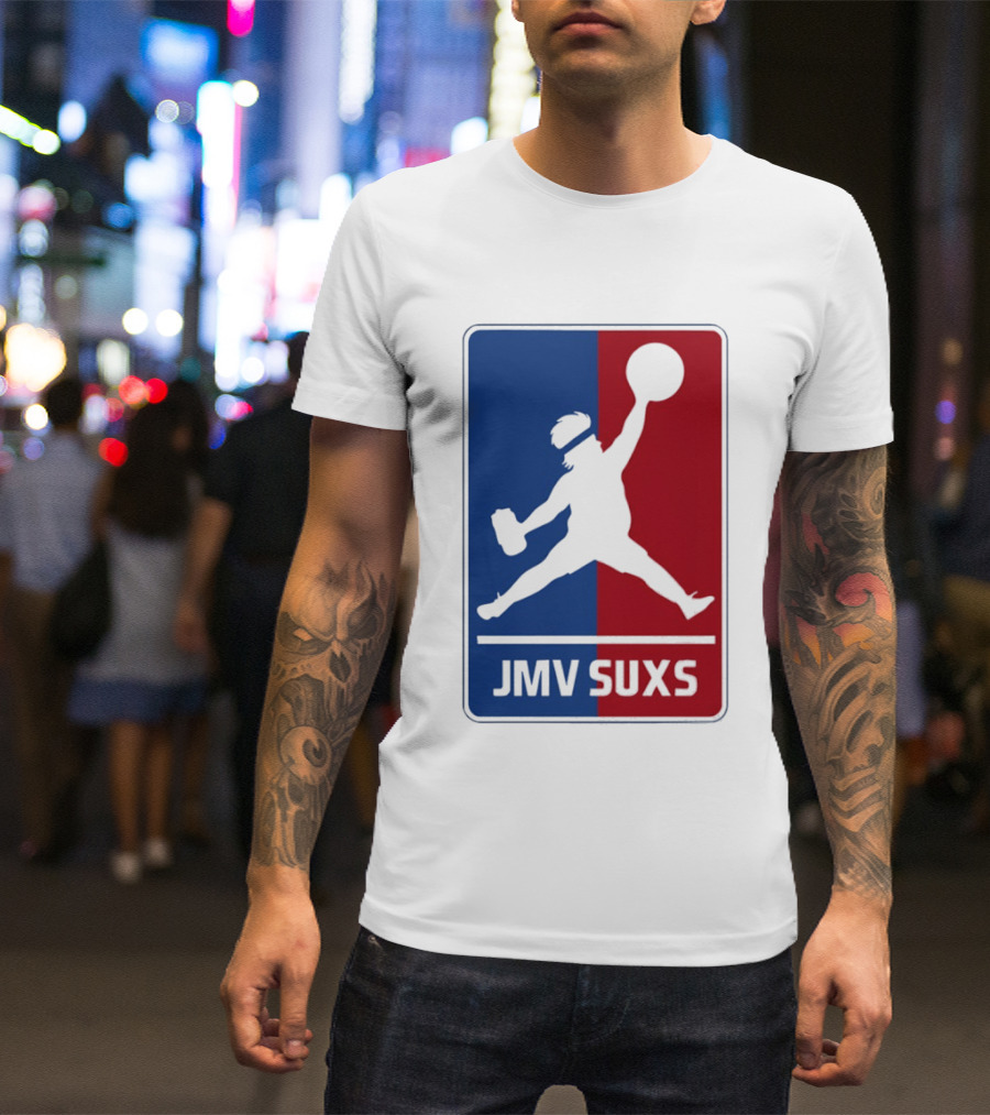 JMV SUXS MLB Jumpman Overweight Baseball Pitcher T-Shirt