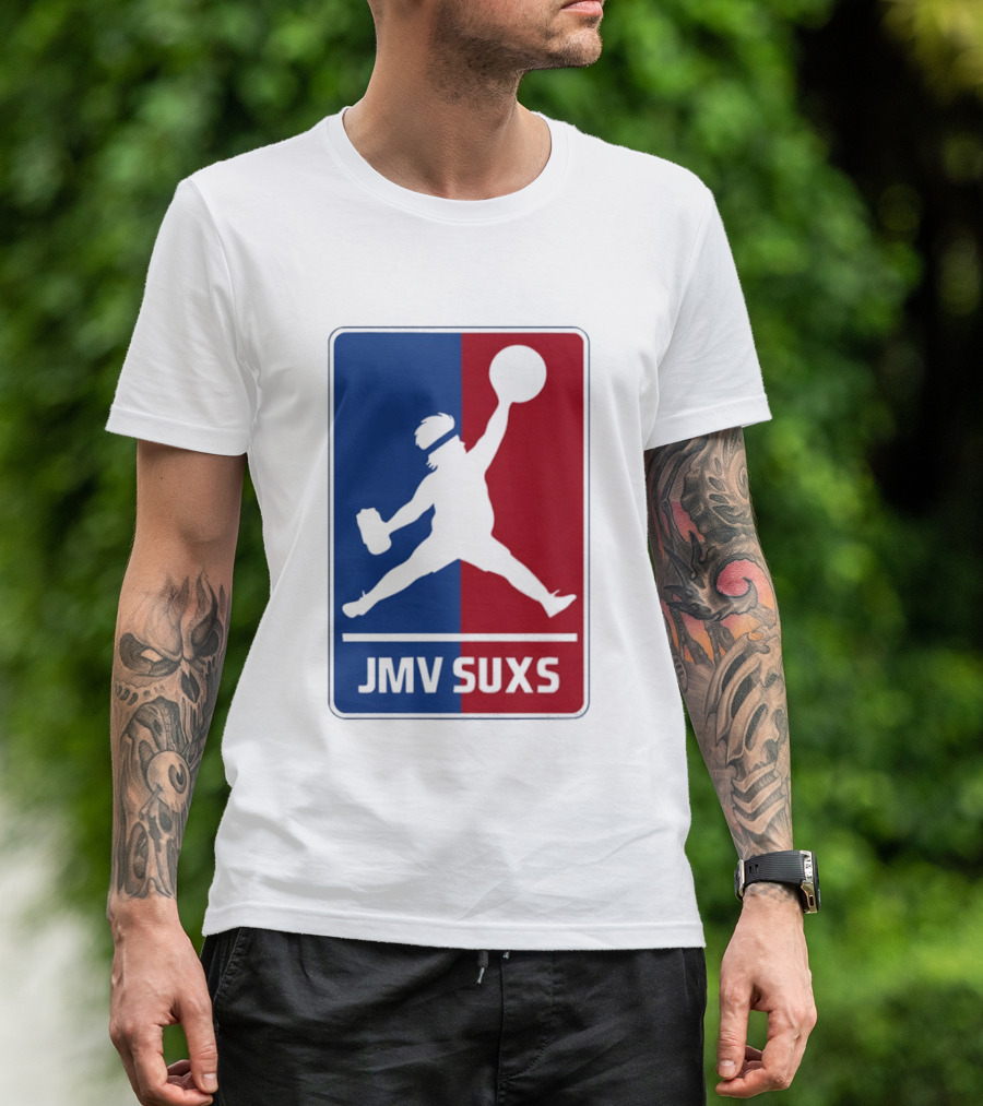 JMV SUXS MLB Jumpman Overweight Baseball Pitcher T-Shirt
