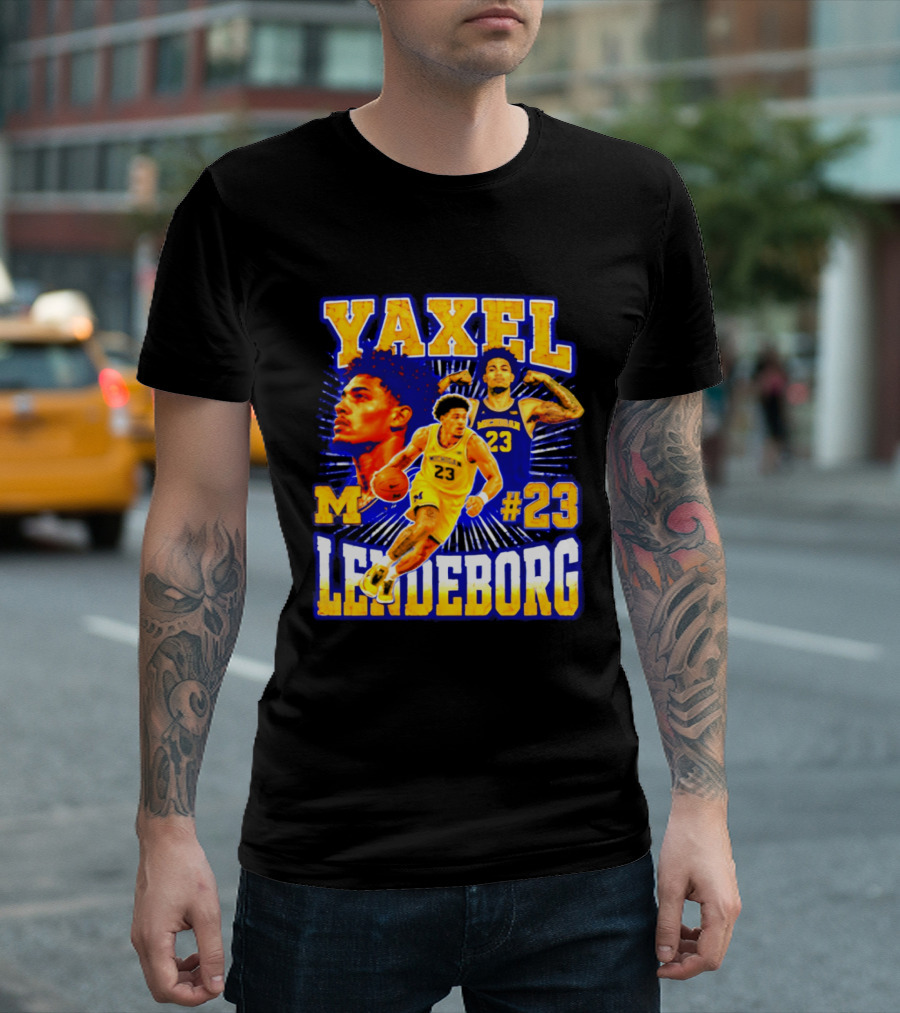 Yaxel Lendeborg Michigan Wolverines M #23 Basketball Player T-Shirt