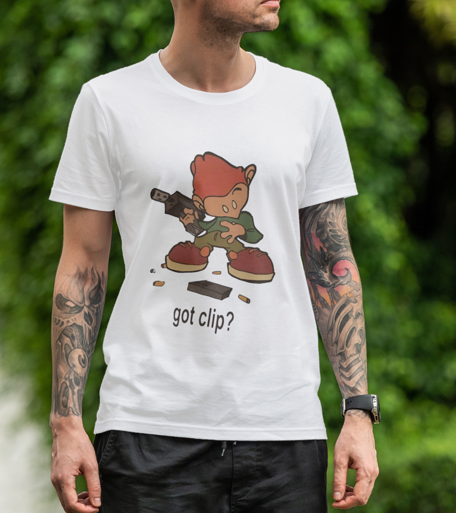 Pico Got Clip Gun Ammo Magazine Casings Retro Cartoon T-Shirt