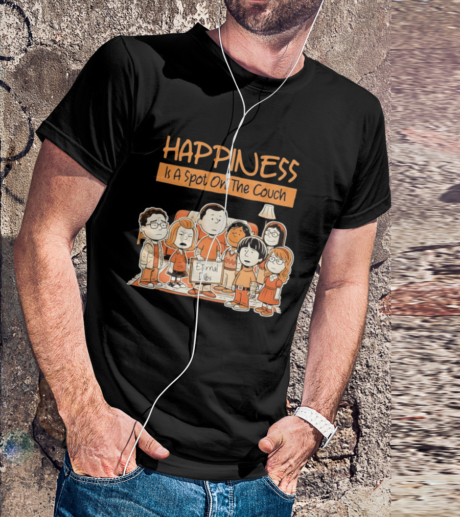 Happiness Is A Spot On The Couch Eternal Dibs Peanuts Style Scene T-Shirt