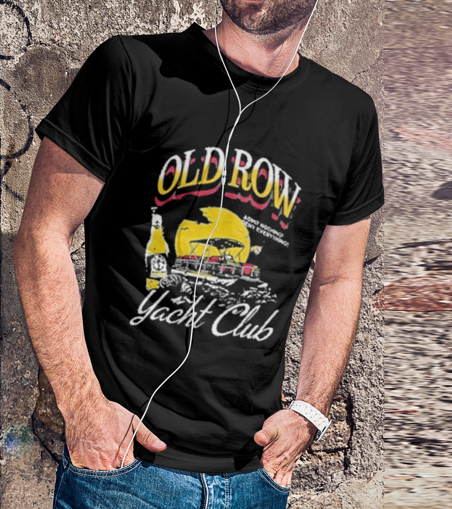 Old Row Yacht Club Retro Nautical Theme With Sailboat And Sunset T-Shirt
