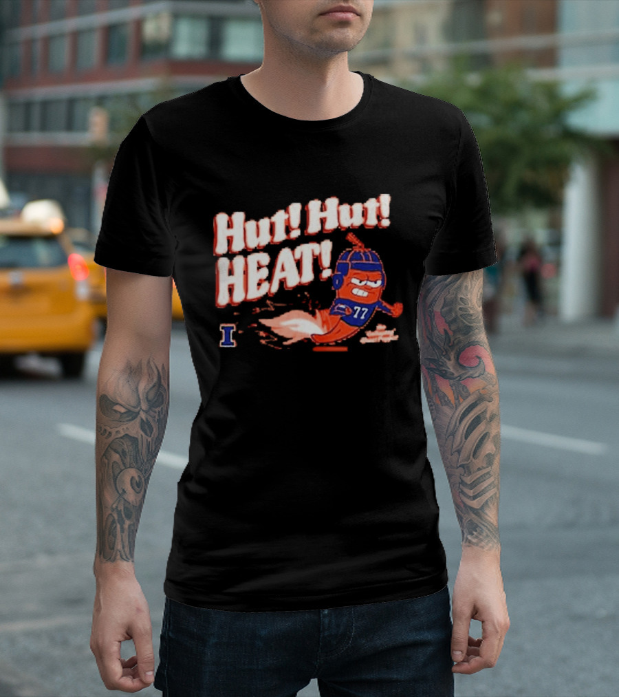 Illinois Galloping Ghost Pepper Hut Hut Heat Football 77 T-Shirt