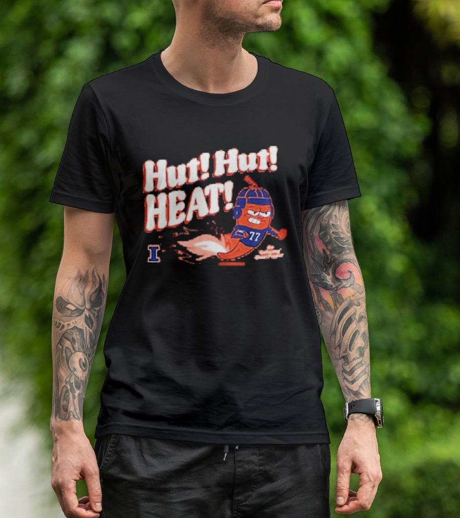 Illinois Galloping Ghost Pepper Hut Hut Heat Football 77 T-Shirt