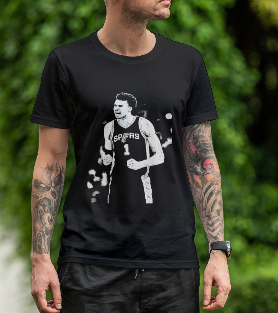 Victor Wembanyama Spurs Number 1 Basketball Jaelen Molina T-Shirt