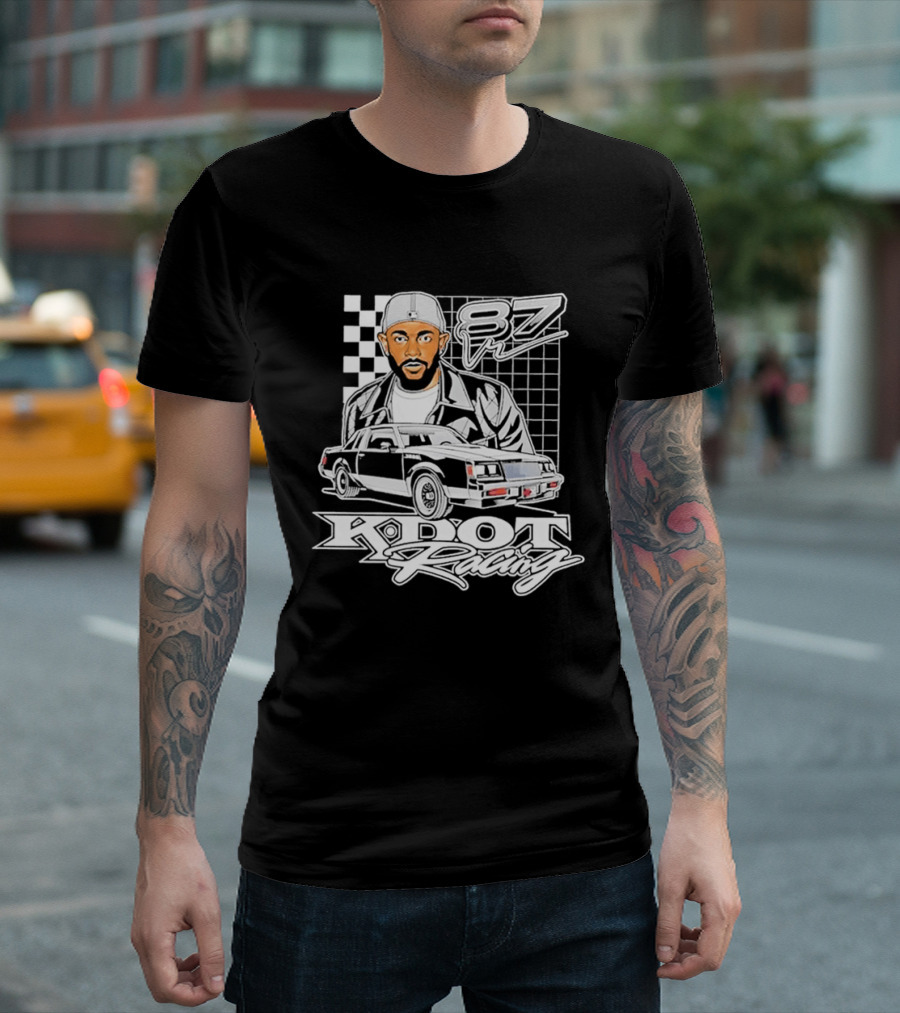 Kendrick Lamar K DOT Racing Graphic F7 Car Checkerboard T-Shirt