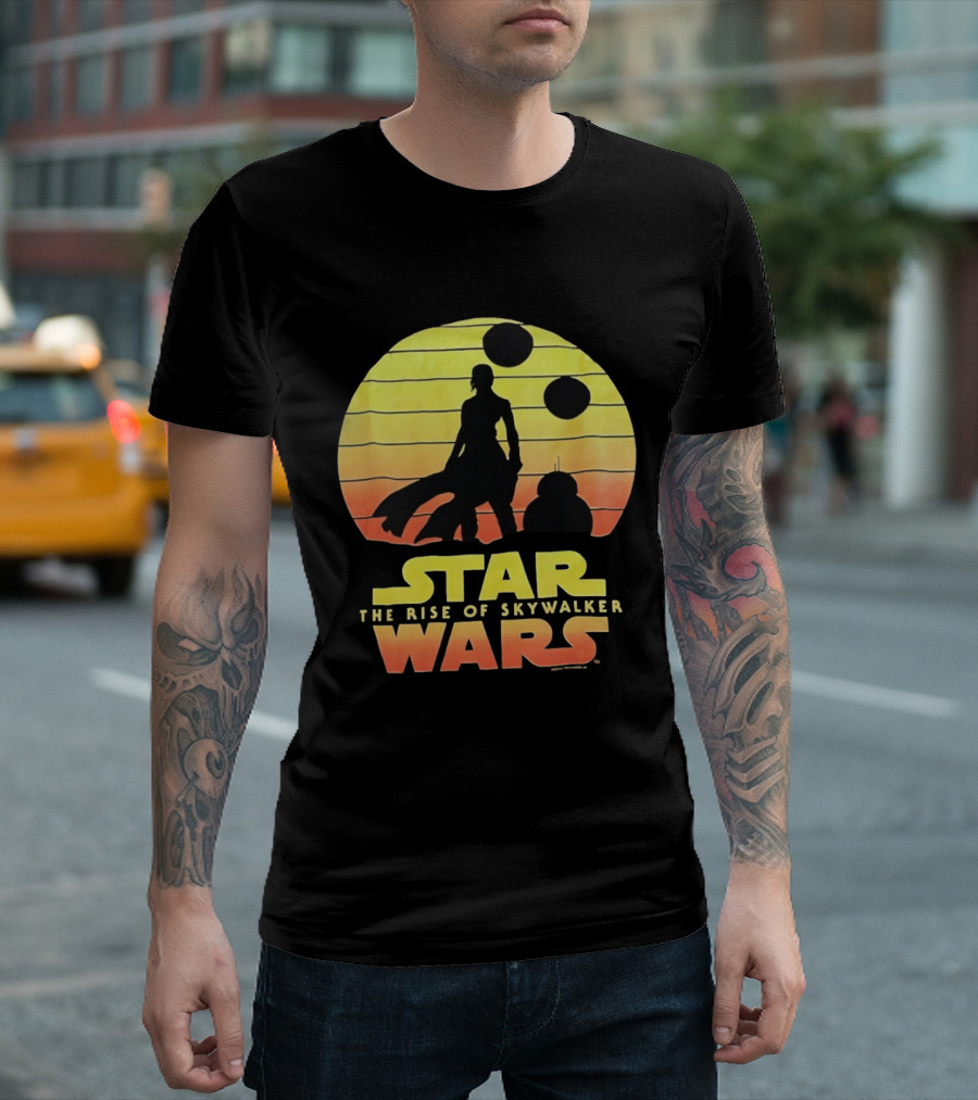 Star Wars The Rise Of Skywalker Silhouette Sunset Scene T-Shirt