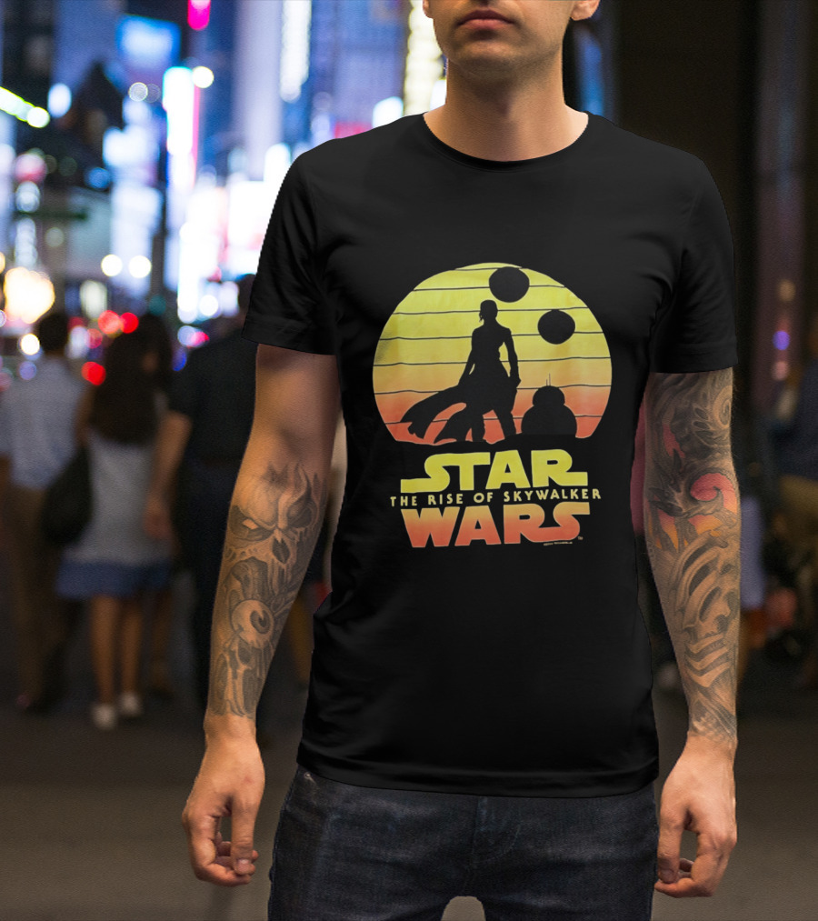 Star Wars The Rise Of Skywalker Silhouette Sunset Scene T-Shirt