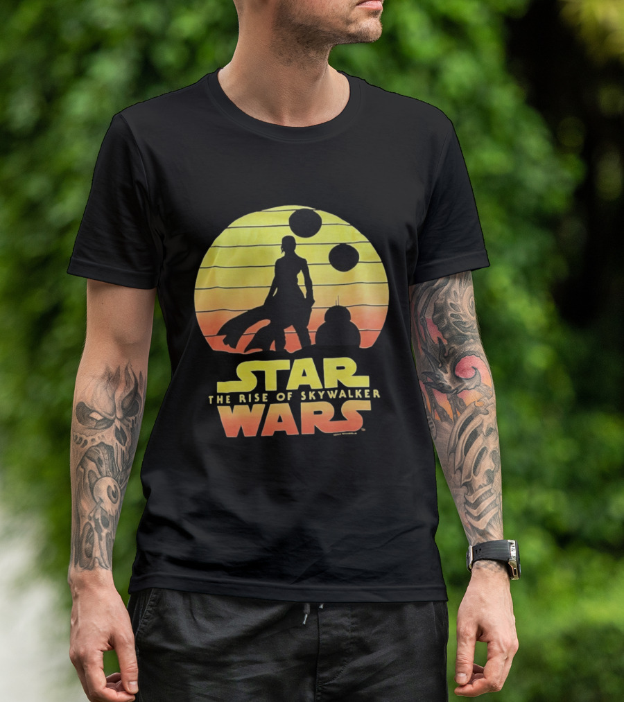 Star Wars The Rise Of Skywalker Silhouette Sunset Scene T-Shirt