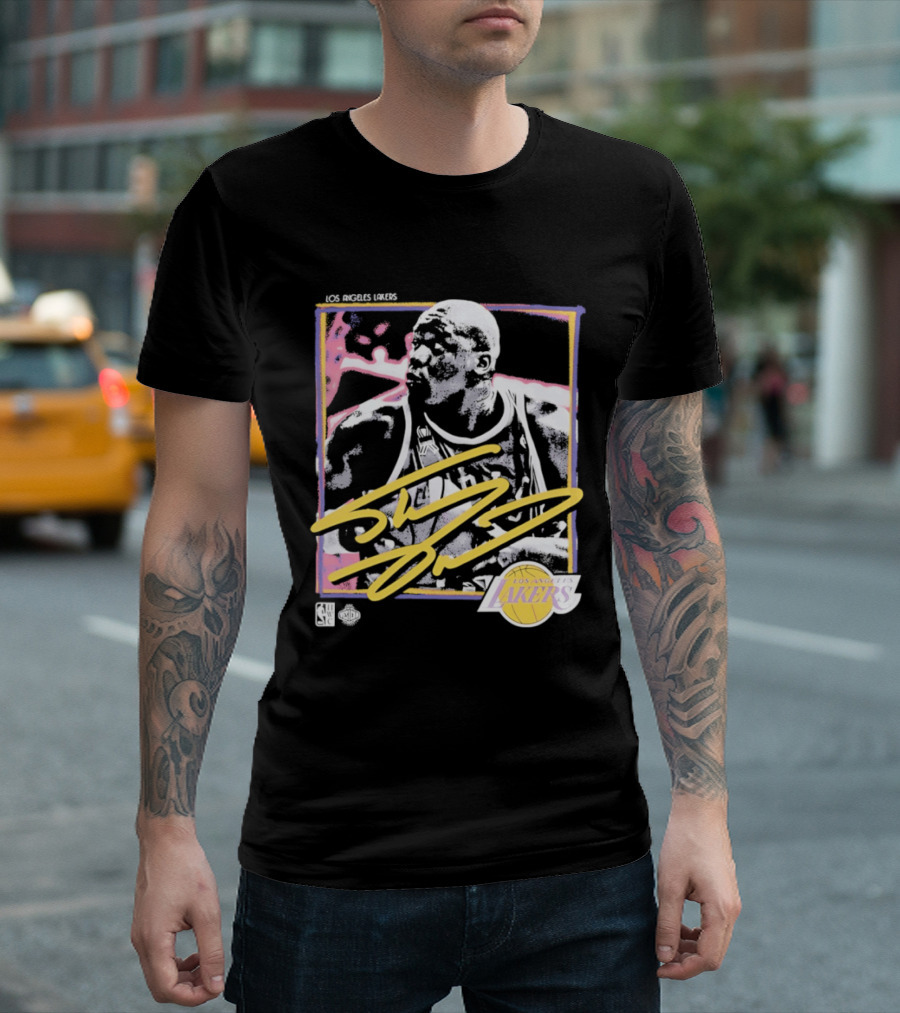 Los Angeles Lakers Shaquille O'Neal 55 Signature NBA Official Merchandise T-Shirt