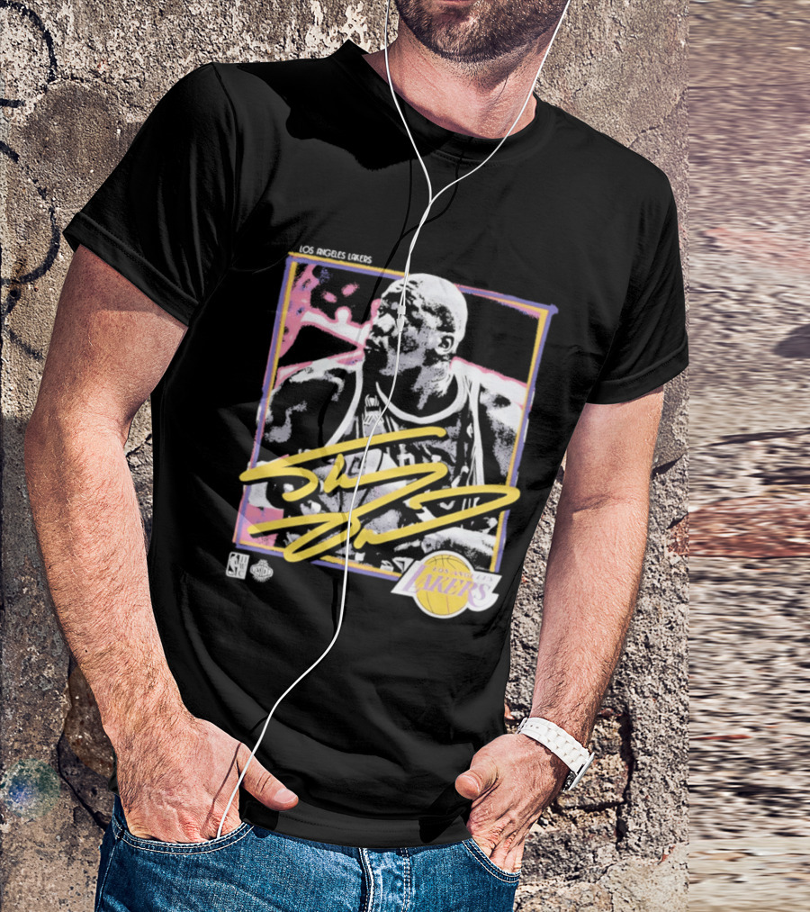 Los Angeles Lakers Shaquille O'Neal 55 Signature NBA Official Merchandise T-Shirt