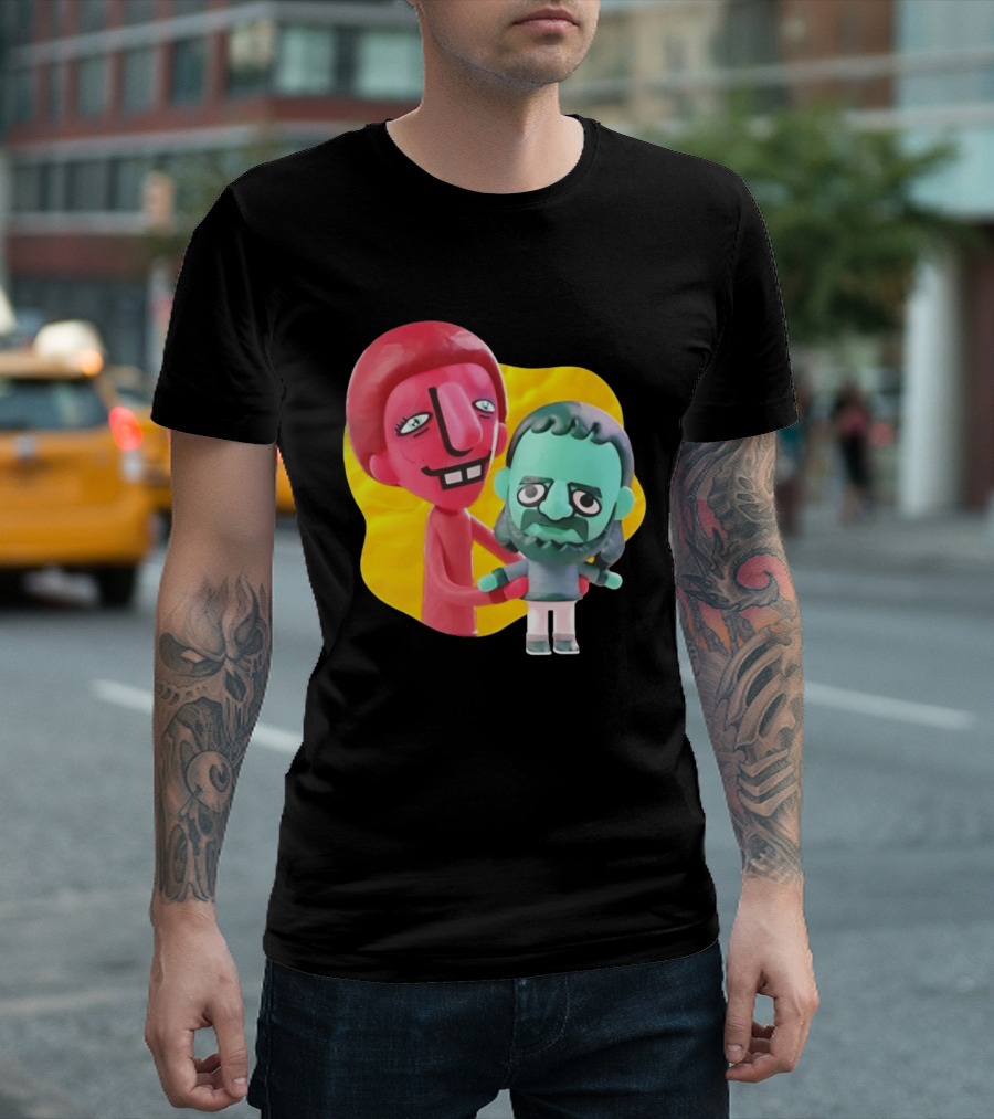 The Best Buds Colorful Character Figures Hugging Playful T-Shirt
