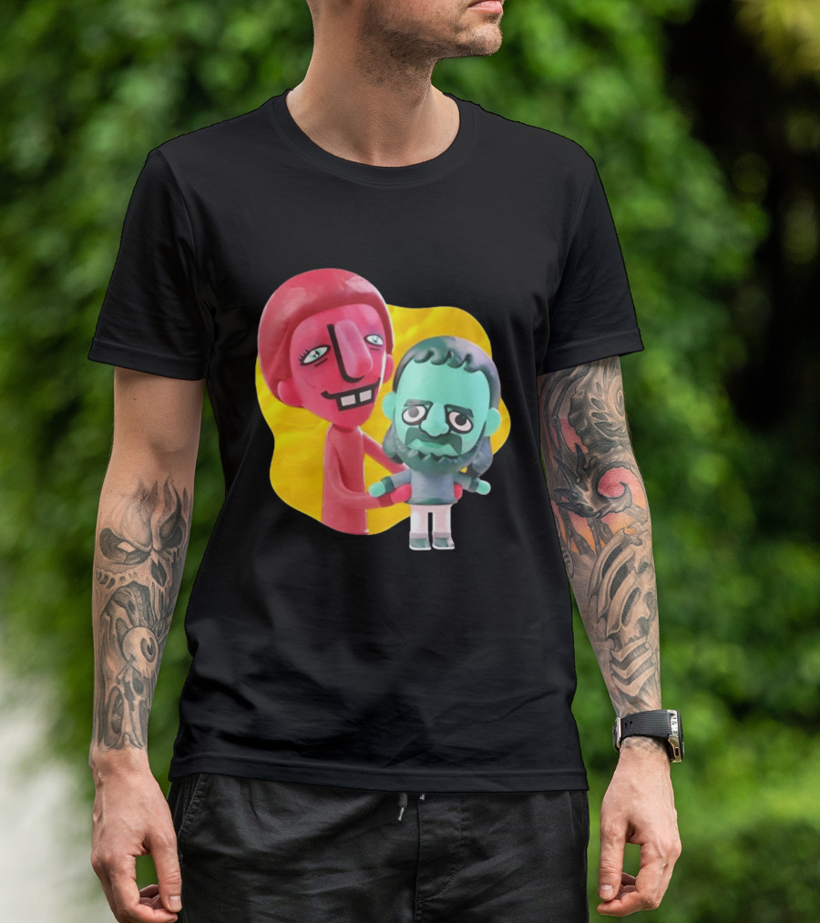 The Best Buds Colorful Character Figures Hugging Playful T-Shirt