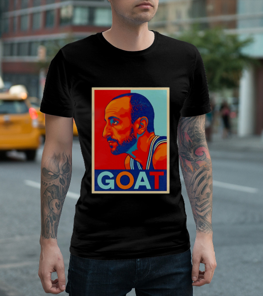 Manu Ginobili GOAT San Antonio Spurs 20 Retro Pop T-Shirt