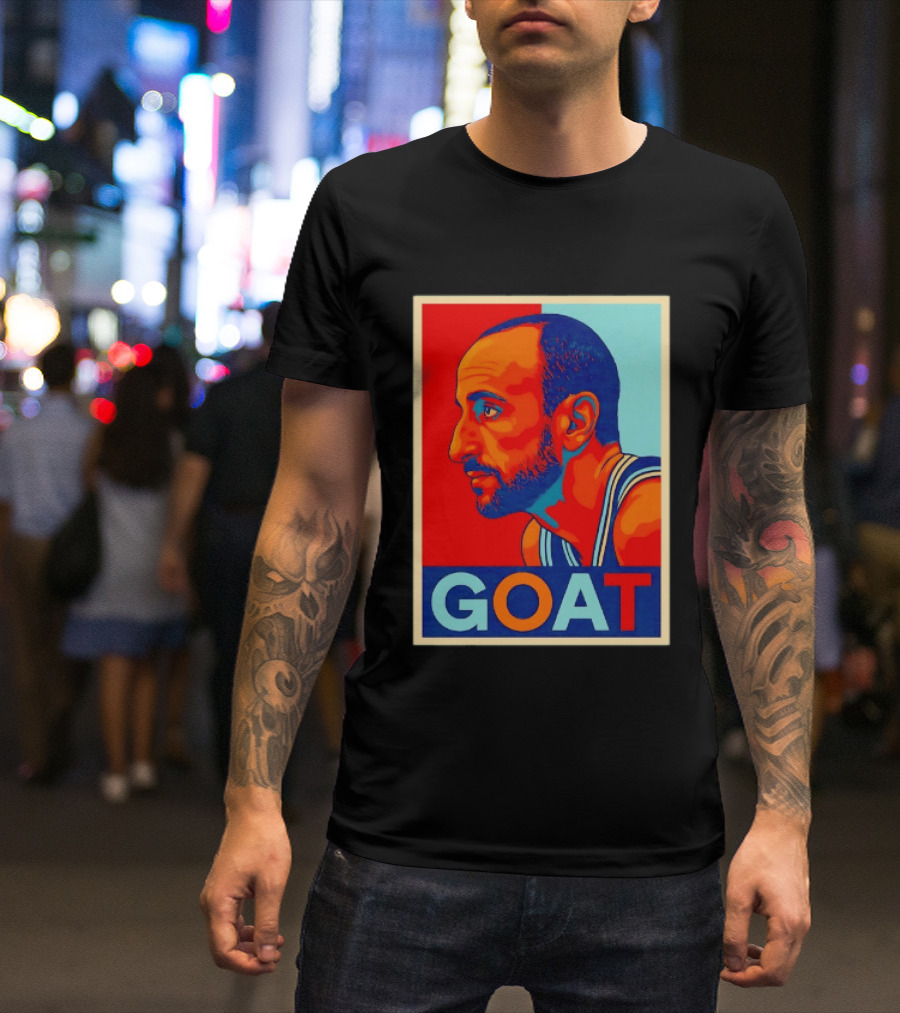 Manu Ginobili GOAT San Antonio Spurs 20 Retro Pop T-Shirt