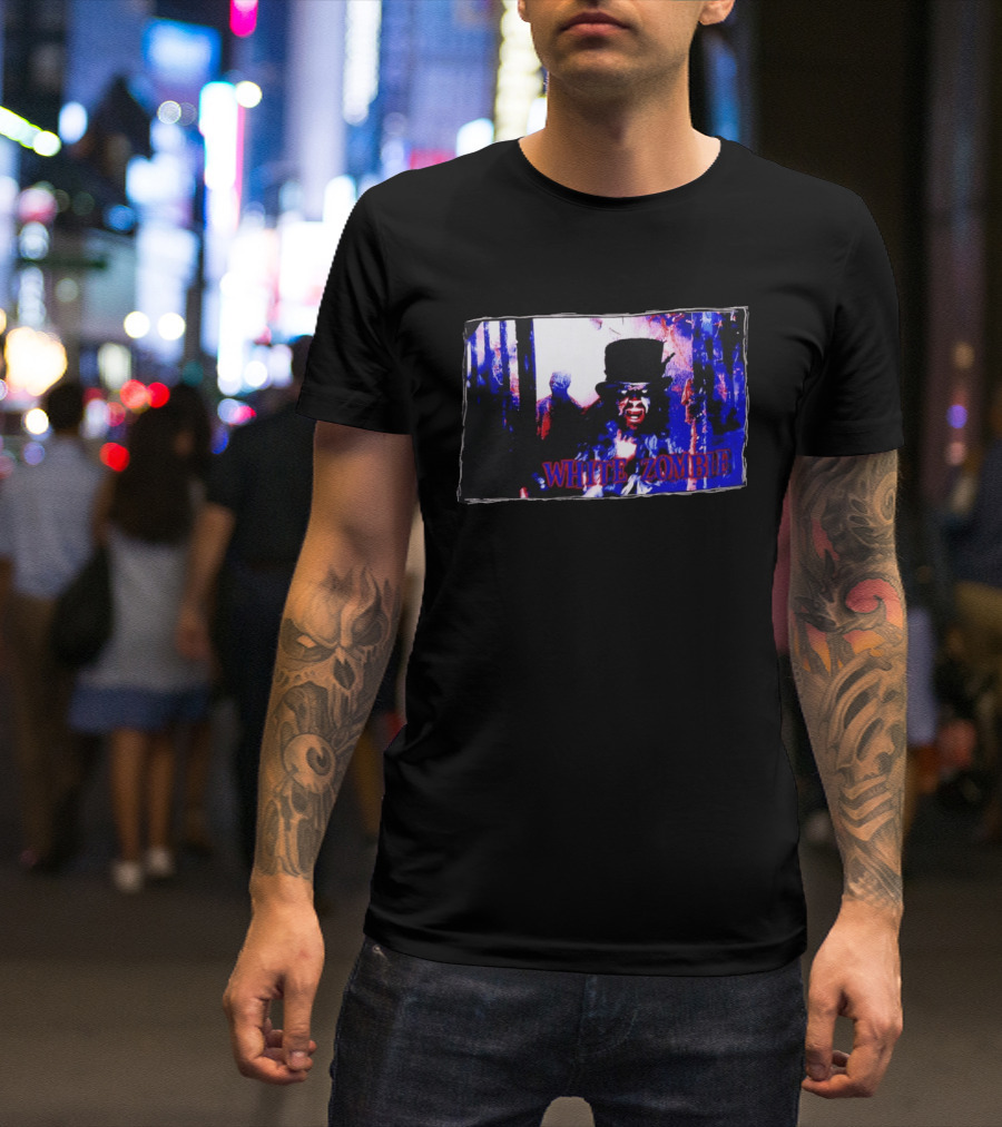White Zombie Horror Aesthetic Band Cover T-Shirt