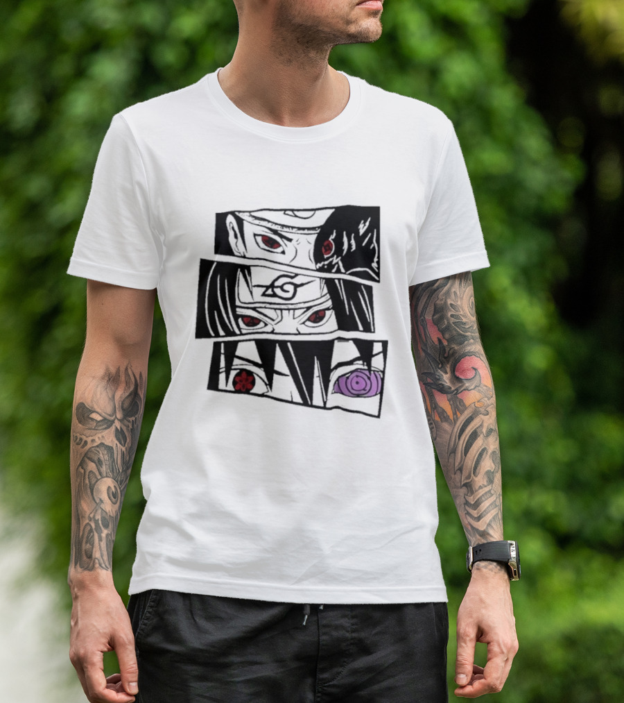 Uchiha Itachi Sasuke Sharingan Rinnegan Eyes Anime Trends 2026 T-Shirt