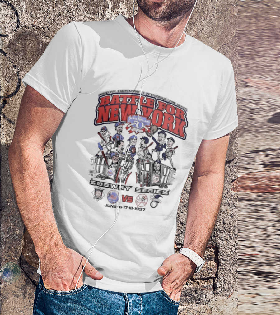 Battle For New York Yankees Mets Inaugural Commemorative Interleague Game Series T-Shirt