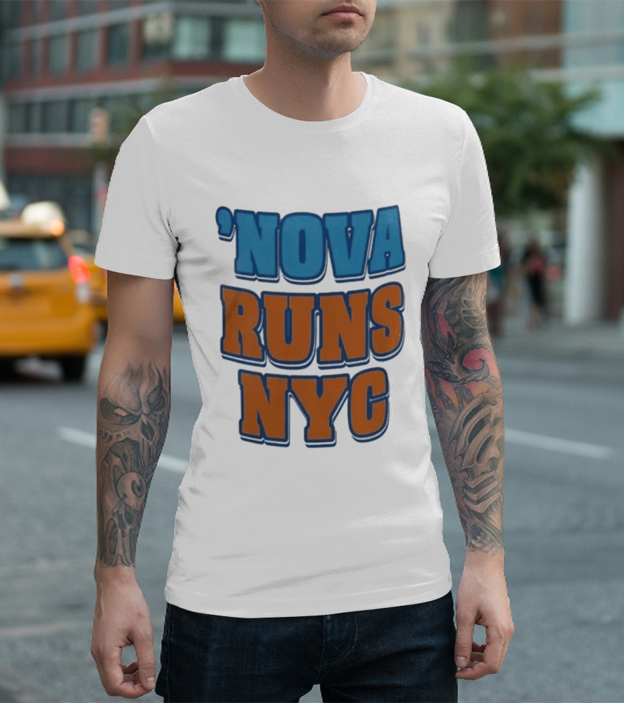 Nova Runs NYC Villanova Basketball Knicks Navy T-Shirt