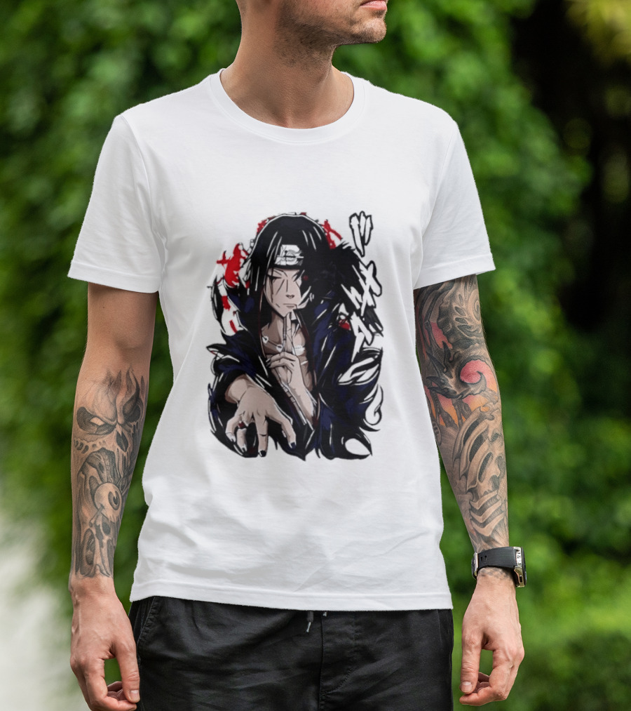 Itachi Uchiha Akatsuki Mangekyo Sharingan Raven Naruto Shippuden Anime T-Shirt