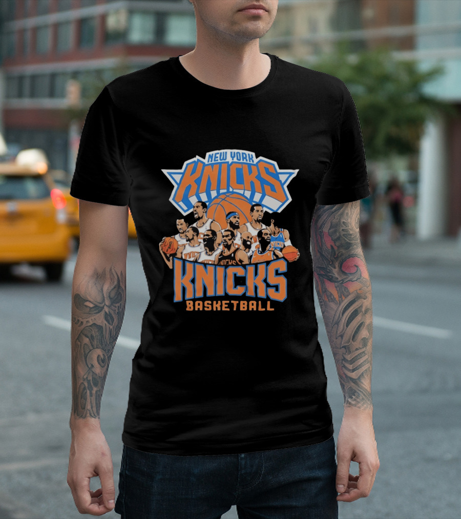 New York Knicks Basketball Team Legends Players Collage T-Shirt