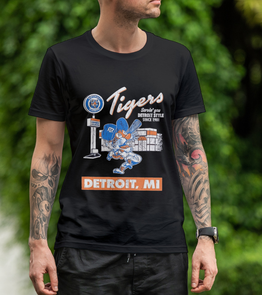 Detroit Tigers Coney Island Servin' You Detroits Since 1901 Detroit MI T-Shirt