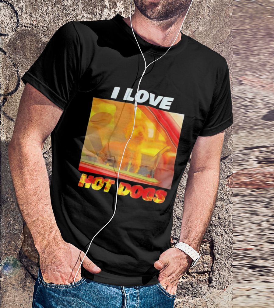 I Love Hot Dogs Poodle In Car T-Shirt