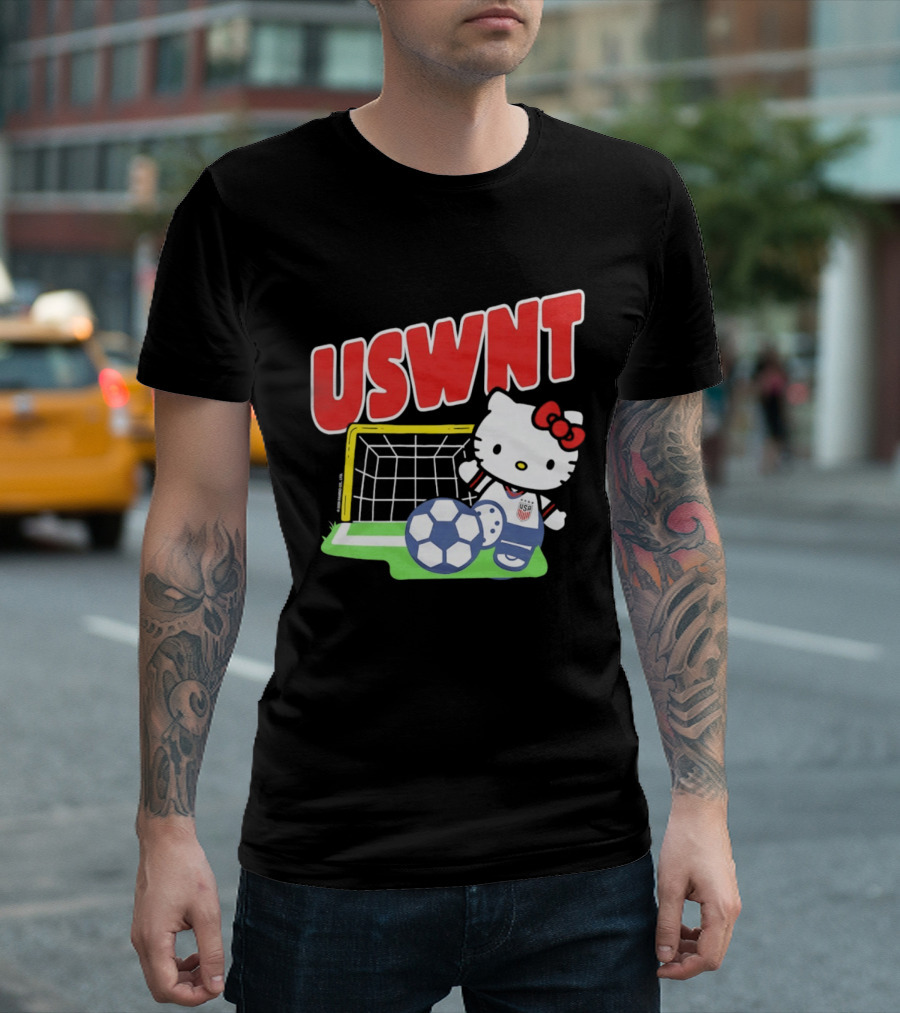 USWNT Hello Kitty Soccer Goal Collaboration USA Soccer Team T-Shirt