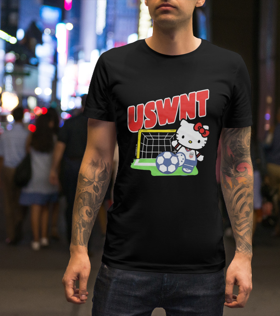USWNT Hello Kitty Soccer Goal Collaboration USA Soccer Team T-Shirt