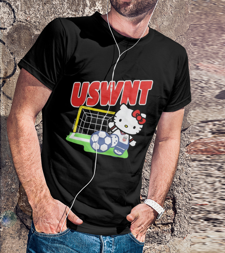USWNT Hello Kitty Soccer Goal Collaboration USA Soccer Team T-Shirt