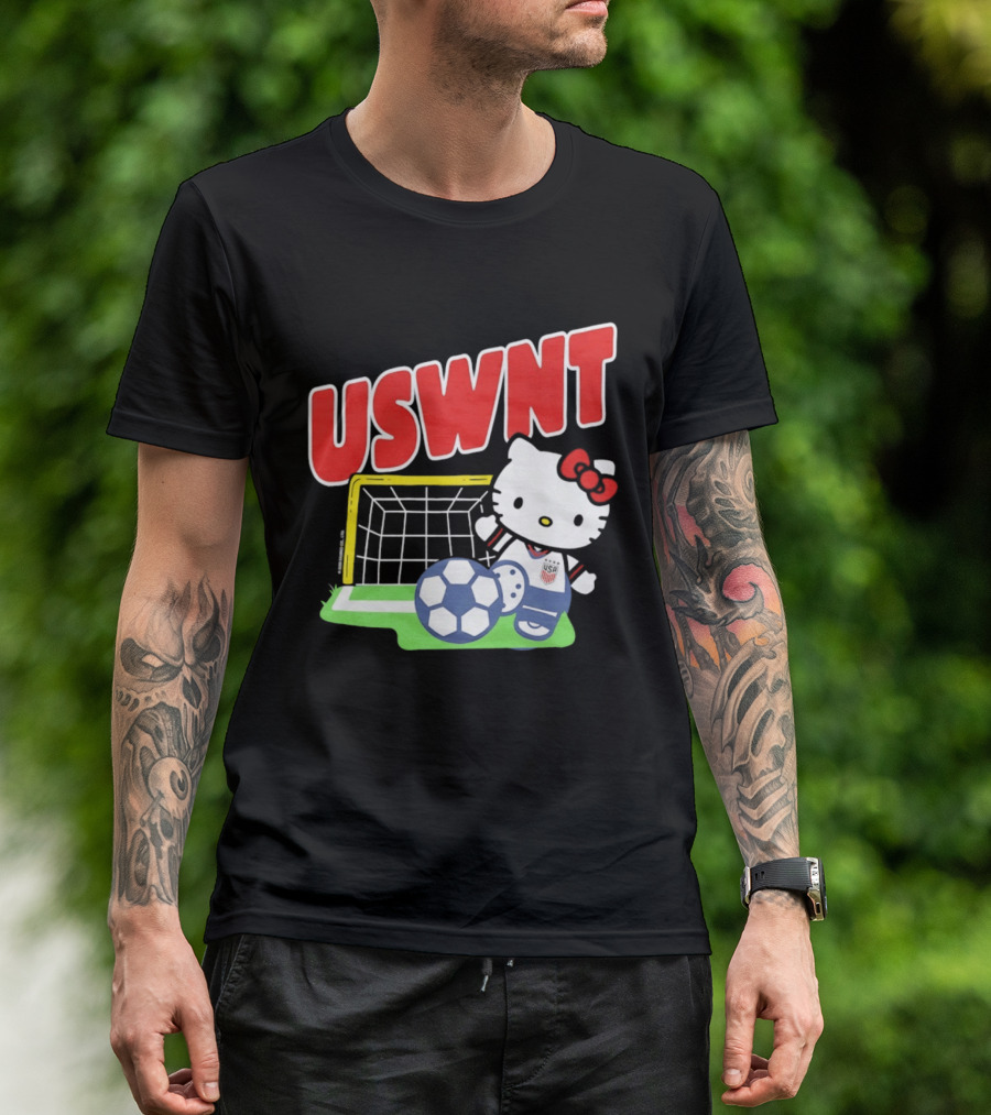 USWNT Hello Kitty Soccer Goal Collaboration USA Soccer Team T-Shirt