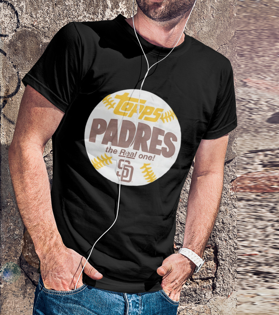 Topps Padres The Real One SD Logo Baseball Shape T-Shirt