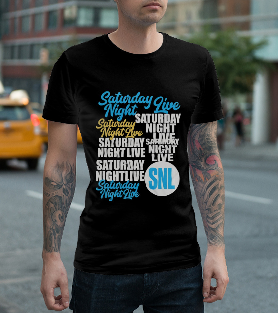 Saturday Night Live SNL Repeat Text Collage T-Shirt