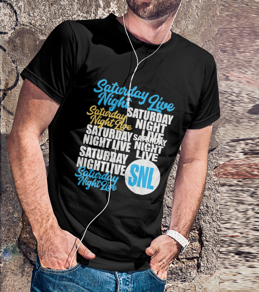 Saturday Night Live SNL Repeat Text Collage T-Shirt