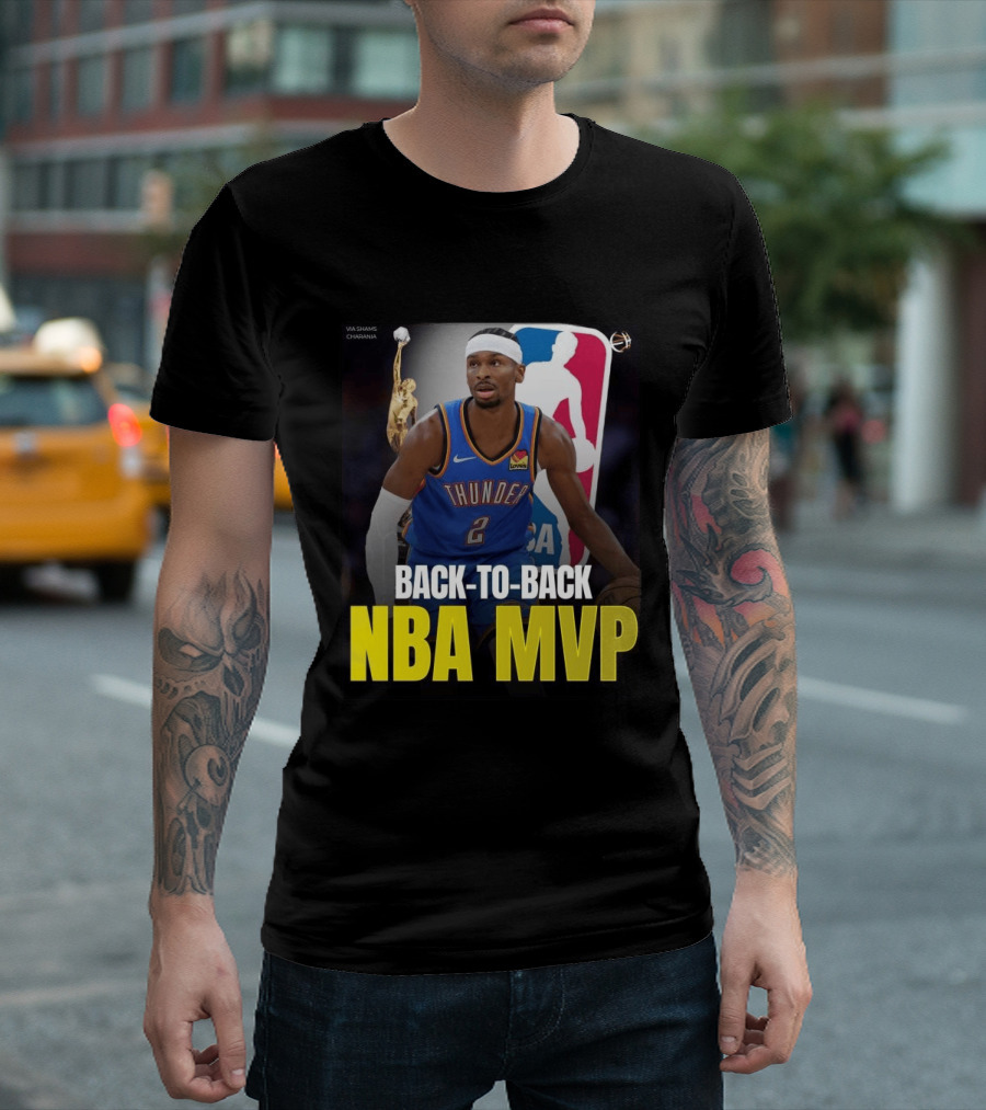 BACK TO BACK NBA MVP 2026 Shai Gilgeous Alexander Thunder Via Shams Charania T-Shirt