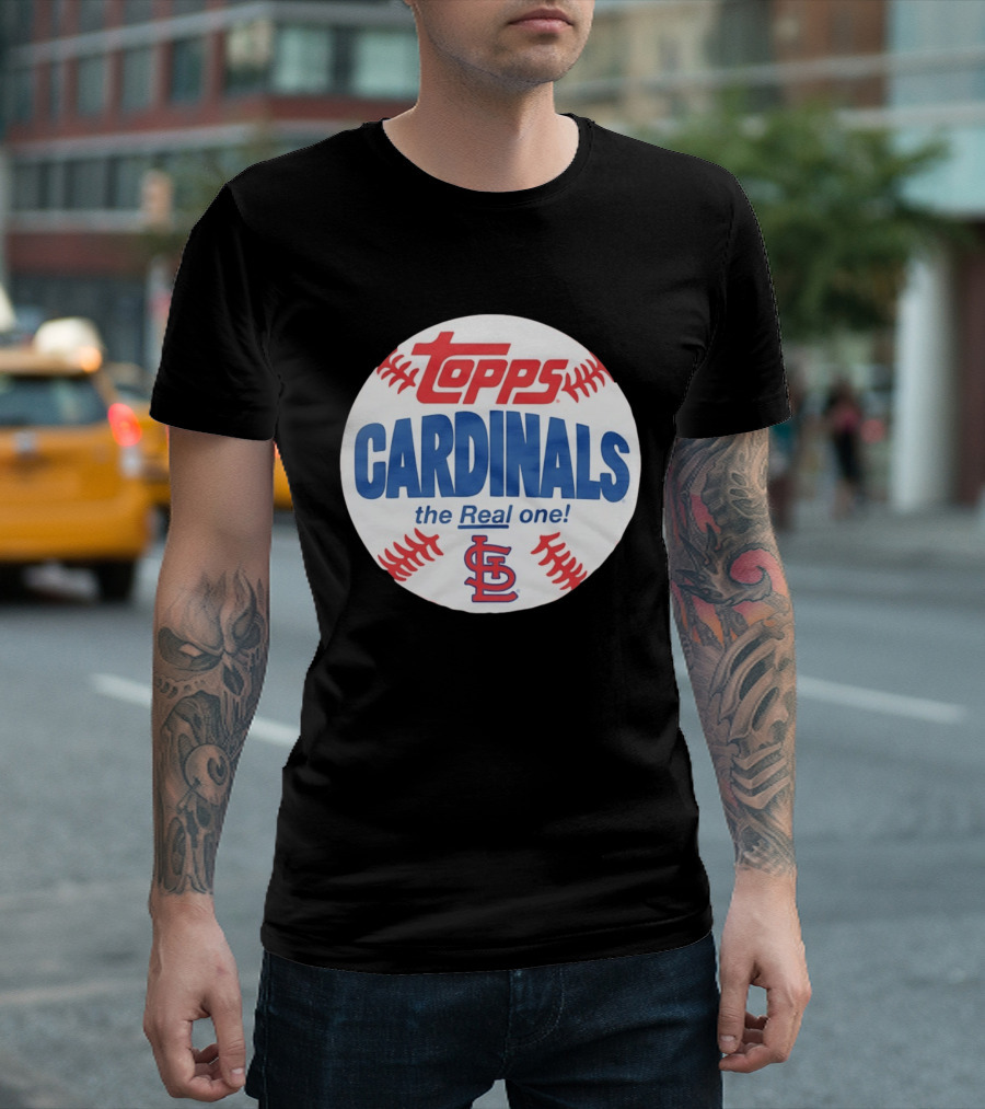 Topps Cardinals The Real One MLB Baseball Shape St. Louis T-Shirt