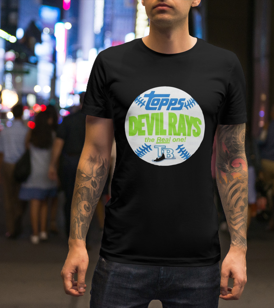 Tampa Bay Devil Rays Topps The Real One TB Vintage Baseball T-Shirt