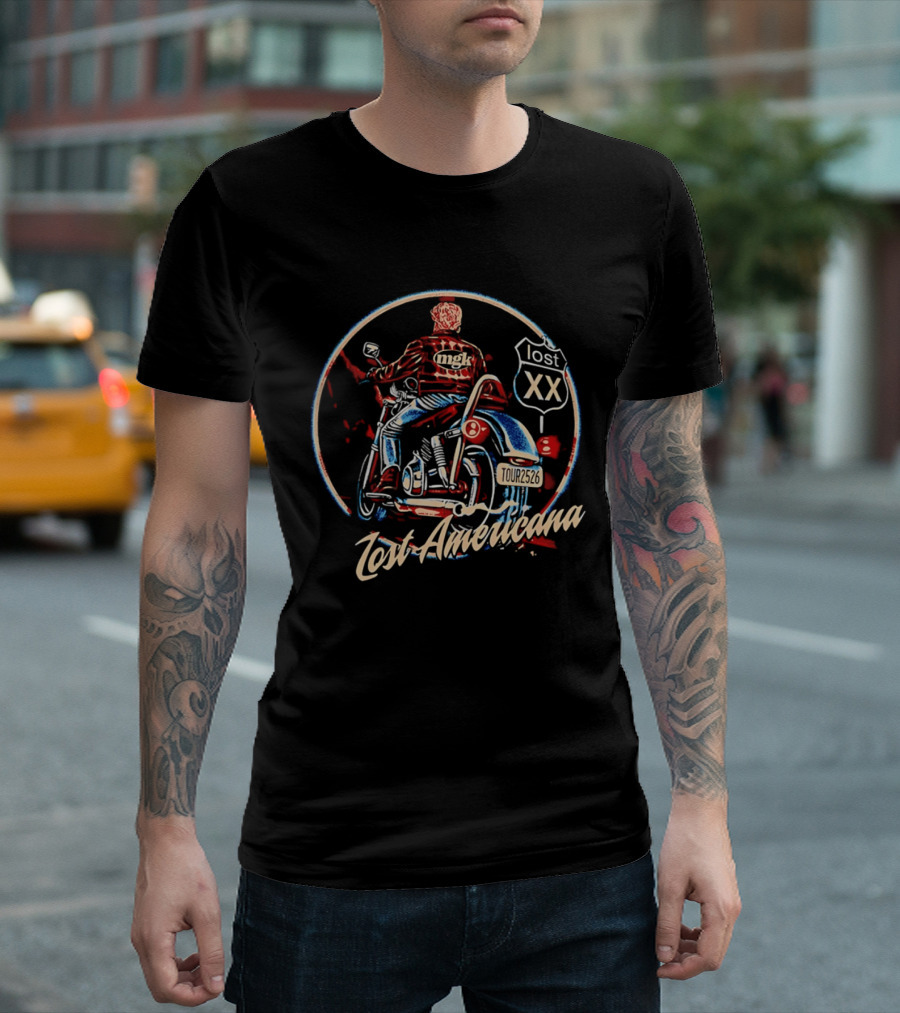 Machine Gun Kelly Lost Americana Motorcycle Tour 2026 Route XX T-Shirt