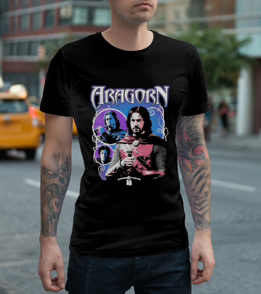 Aragorn The Lord Of The Rings Vintage Heroic Fantasy T-Shirt