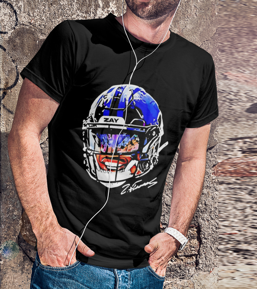 Zay Flowers Baltimore Ravens Big Face Helmet T-Shirt