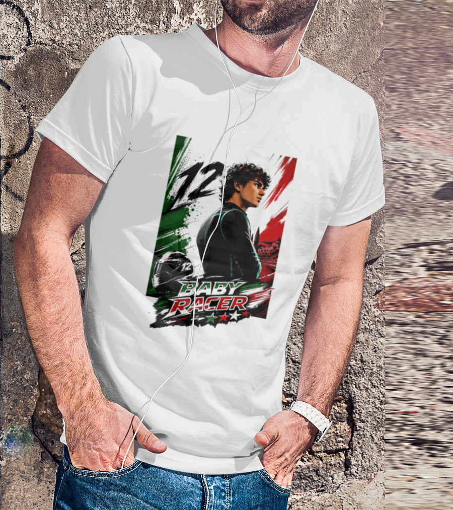 12 Baby Racer Italy Flag Motorcycle Racing Art With Italian T-Shirt