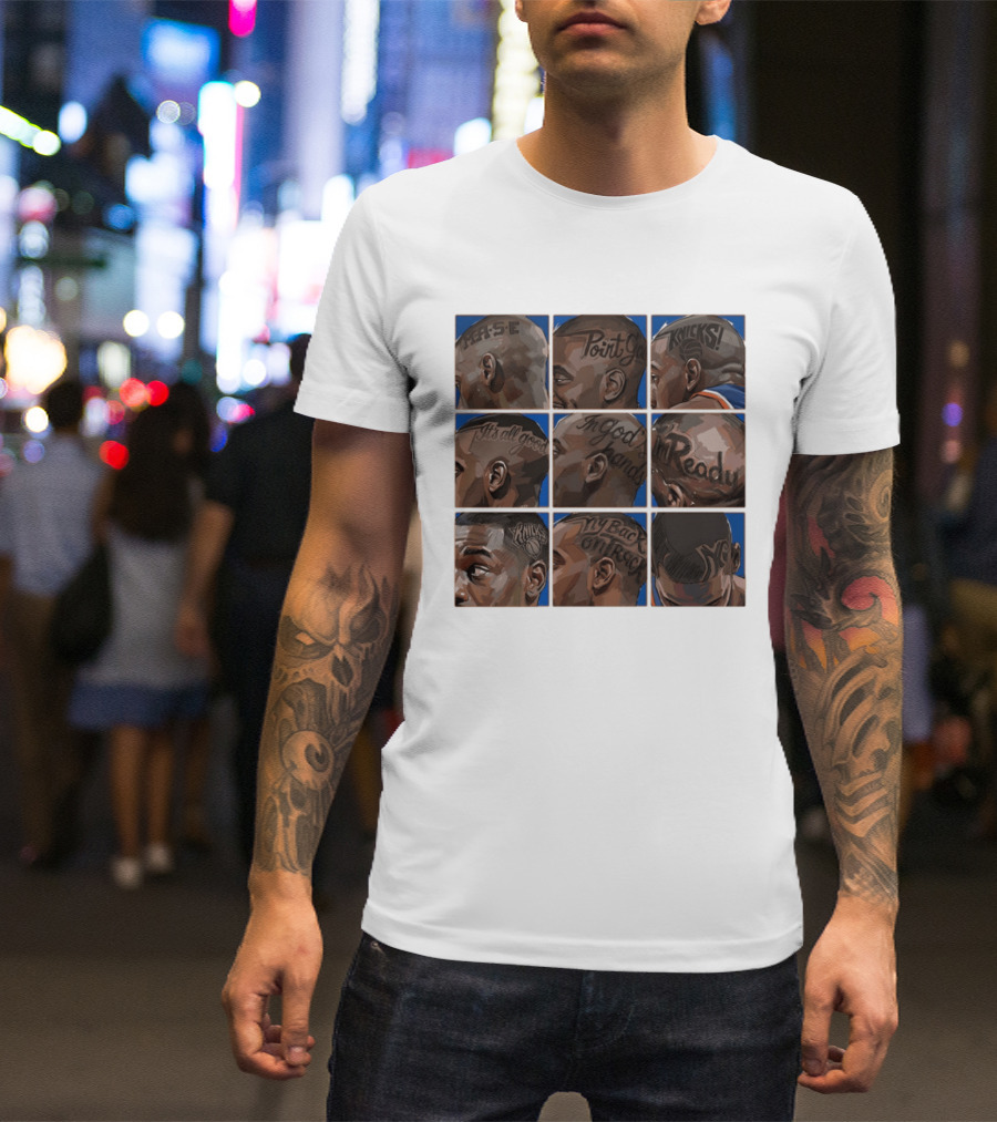 Baseline Cuts Knicks Players Hair Art 2026 Quotes And Logos T-Shirt